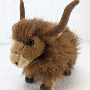 Dowman Soft Touch Brown Longhorn Steer Plush 7" Stuffed Animal Farm Friend